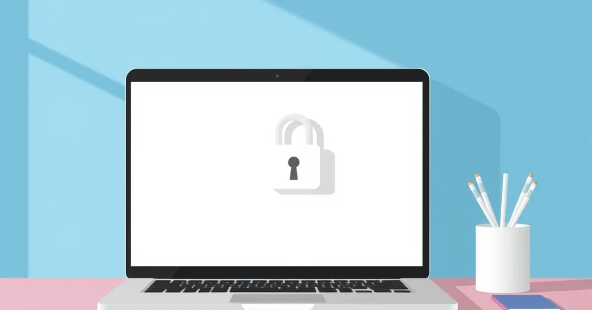 Laptop mit Schloss-Symbol und Briefumschlag als Sinnbild für Datenschutz