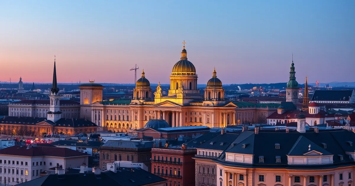 Abendlicher Blick auf Wiener Gebäude als Symbol für den österreichischen Rechtsrahmen